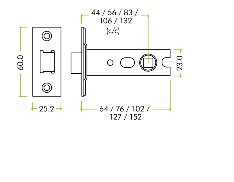 Alternative view of Tubular Latch Heavy Duty Internal Door Latch Strong Durable Hardware Smooth Reliable Operation