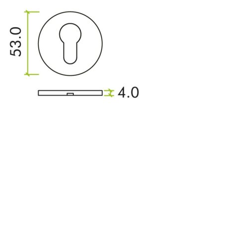 Alternative view of Euro Profile Escutcheon Rosso Slim 4mm with Different Finish Fixings Included