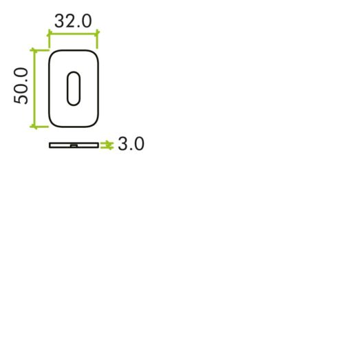 Alternative view of Standard Profile Escutcheon Rosso Mini Squircle 50 x 32 x 3 Finish Fixings Included