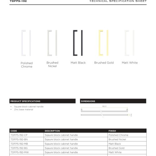 Alternative view of Top Drawer Fittings Square Block 192mm Cabinet Pull Handle