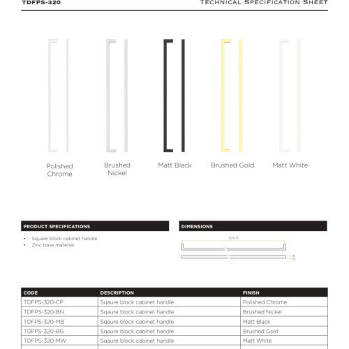 Alternative view of Top Drawer Fittings Square Block 320mm Cabinet Pull Handle