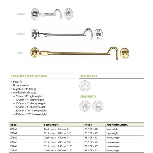 Alternative view of Cabin Hook 4 Inch Lightweight Easy Fit Latch for Doors, Windows, Cupboards, and Sheds