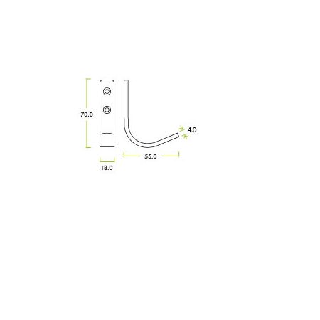 Alternative view of Heavy Duty Single Coat Hook