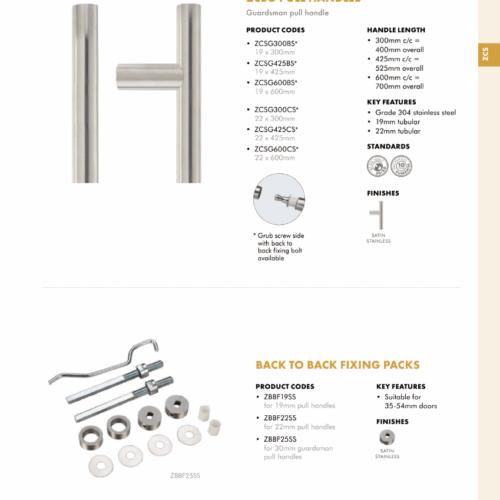Alternative view of 22mm Back to Back Fixing Pack Suitable for SS201 and SS304 Pull Handles