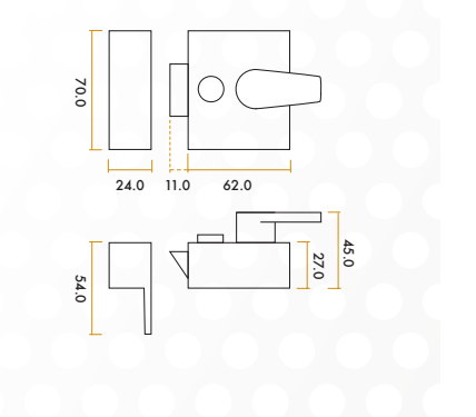 Alternative view of Narrow Nightlatch 40mm with 5 Pin Cylinder Secure Door Lock Compact Design for Home and Office Entry