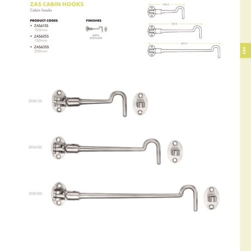 Alternative view of Cabin Hook 200mm Heavy Duty Latch for Gates, Doors, Windows, and Sheds