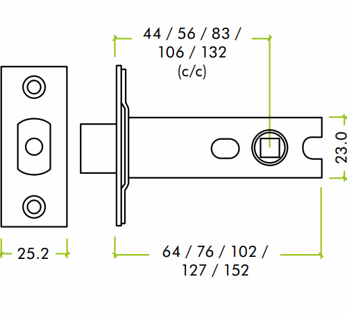 Alternative view of Heavy Duty Tubular Deadbolt 127mm Complete with SSS Forends Strong Secure Door Lock