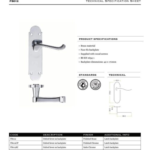 Alternative view of Oxford Lever Latch Furniture