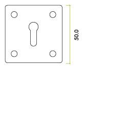 Alternative view of Square Standard Profile Escutcheon 50mm Durable Stainless Steel Door Lock Cover Fixings Included