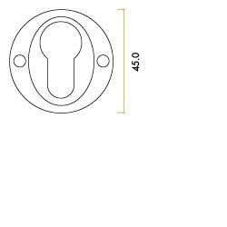 Alternative view of Euro Profile Escutcheon 45mm Diameter Durable Stainless Steel Door Lock Cover Fixings Included