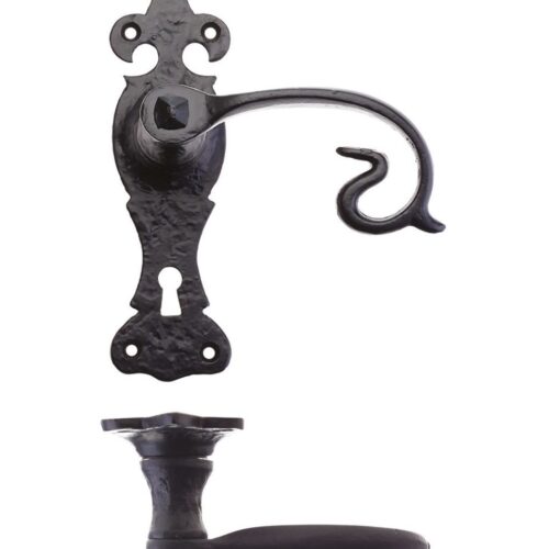 6 inch scroll lever on fleur de lys backplate