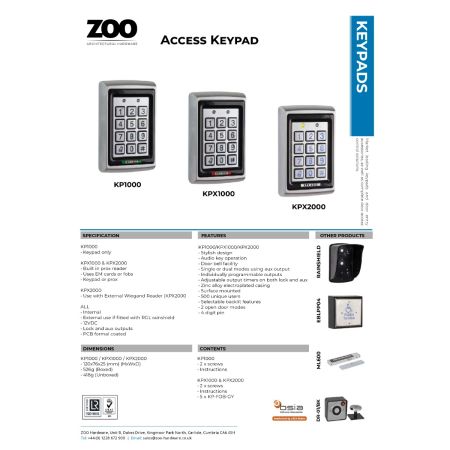 Alternative view of Keypad with Anti Vandal Electroplated Case - External when used with Rainshield