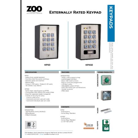 Alternative view of Stainless Steel Heavy Duty Internal/External Access Keypad with Latching Feature