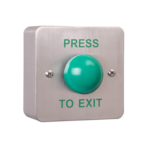 Stainless Steel Exit Button Green Dome