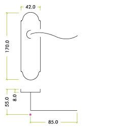 Alternative view of Oxford Lever Euro Lock (47.5mm c/c) Furniture 170 x 42mm