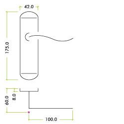 Alternative view of Arundel Lever Euro Lock (47.5mm c/c) Furniture - Short Plate 175 x 42mm