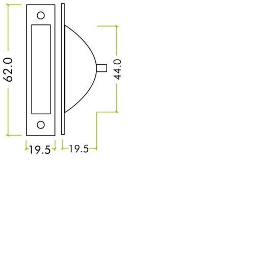 Alternative view of Easyclean Dust Socket for Flush Bolts Wood 62 x 19mm