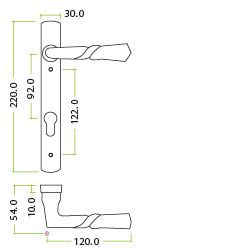 Alternative view of Narrow Style Multi-Point Handle - 92mm c/c
