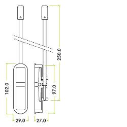 Alternative view of Integral slide action flush bolt - 250mm