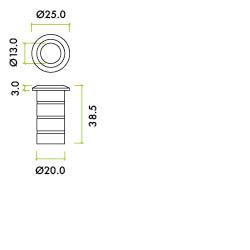 Alternative view of Dust Socket for Flush Bolts - Concrete