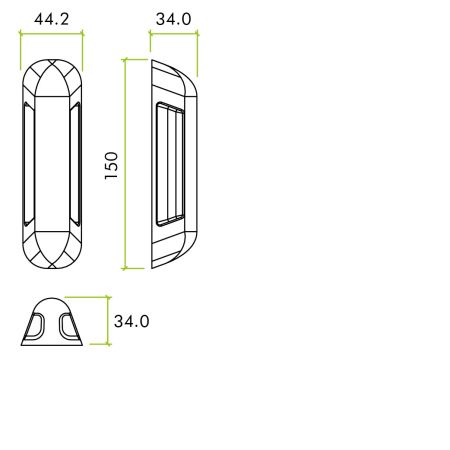 Alternative view of Anti Ligature Pull Handle Grade 304 Stainless Steel 150mm 100mm C/C Fixings Included