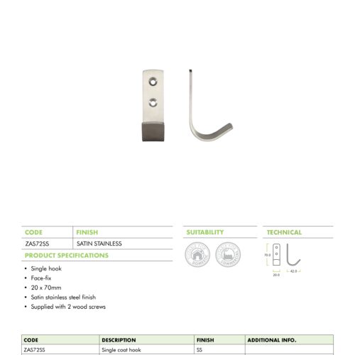 Alternative view of Single Coat Hook