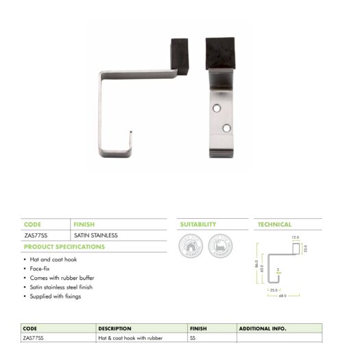 Alternative view of Hat & Coat Hook with Rubber
