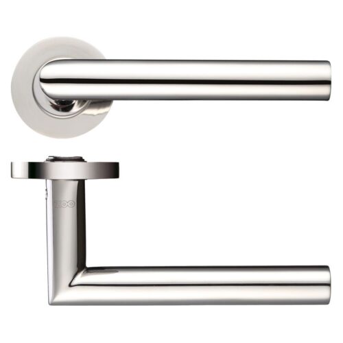 Mitred Lever Handle on Round Rose