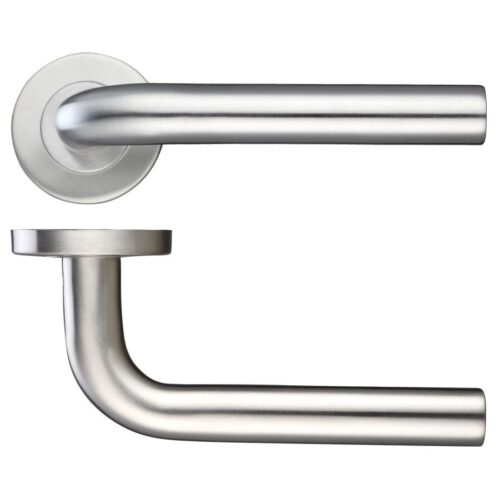 19mm Radius Lever Handle Push On Rose 52mm Diameter Grade 201 Stainless Steel