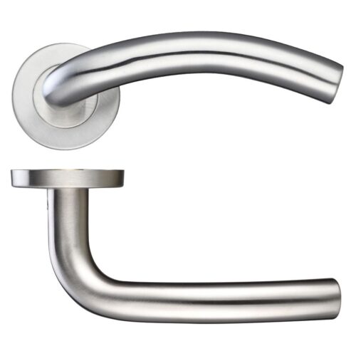 19mm Arched Lever Handle Push On Rose 52mm Rose Grade 201 Stainless Steel
