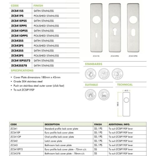 Alternative view of Replacement Cover Plate for 19mm RTD Lever on Short Backplate Durable Metal Fitting Easy Installation