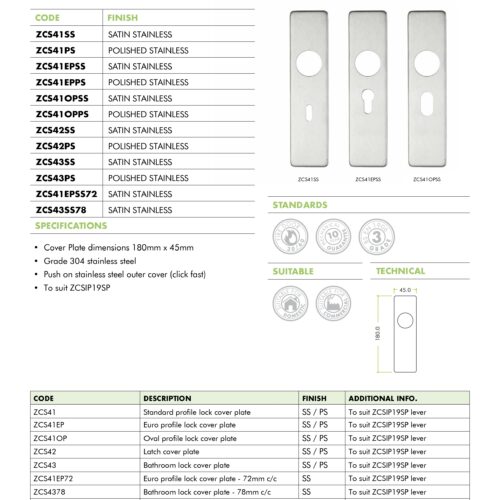 Alternative view of Cover Plate for 19mm RTD Lever on Short Backplate Bathroom 57mm 45 x 180mm