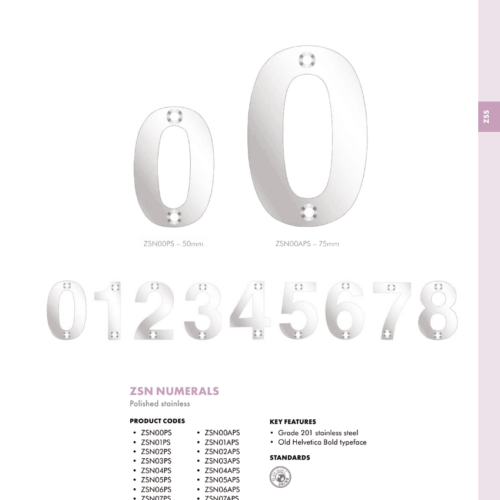Alternative view of Numeral 1 50mm Door Number Plaque Durable Clear Identification Marker