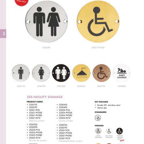 Alternative view of Female Sex Symbol 76mm Diameter Door Sign Durable Modern Restroom Indicator