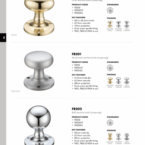 Alternative view of Mushroom Mortice Knob Furniture 62.5mm Rose Diameter Classic Door Handle Durable Interior Fitting