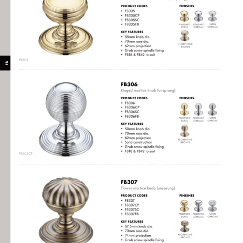 Alternative view of Mortice Knob Concealed Fix Polished Door Handle Durable Fitting Classic Style for Interior Doors