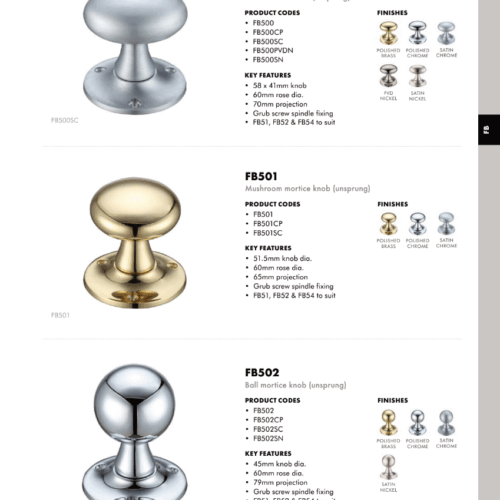Alternative view of Ball Mortice Knob Furniture 60mm Rose Diameter Classic Door Handle Durable Interior Fitting