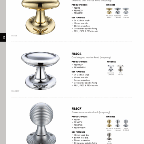 Alternative view of Oval Stepped Mortice Knob Furniture 60mm Rose Diameter Classic Door Handle Durable Interior Fitting
