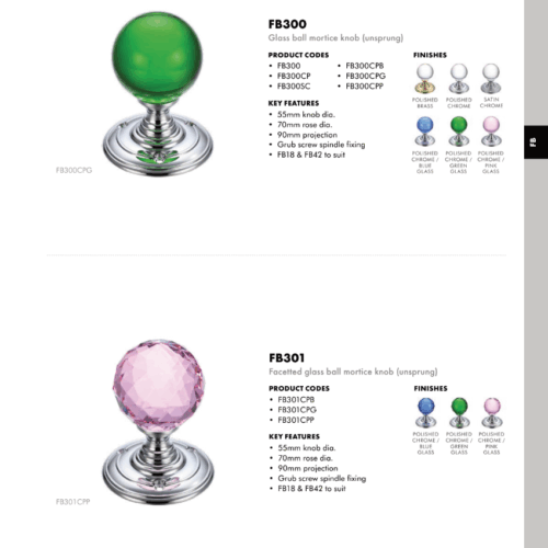 Alternative view of Glass Ball Mortice Knob 55mm Crystal Door Handle Elegant Durable Interior Fitting