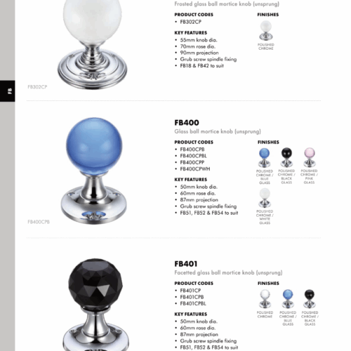 Alternative view of Glass Ball Mortice Knob Facetted Clear 50mm Crystal Door Handle Elegant Durable Interior Fitting