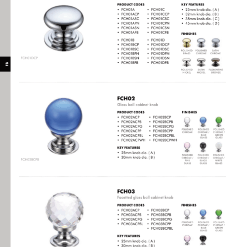 Alternative view of Glass Ball Cabinet Knob - Plain 25mm