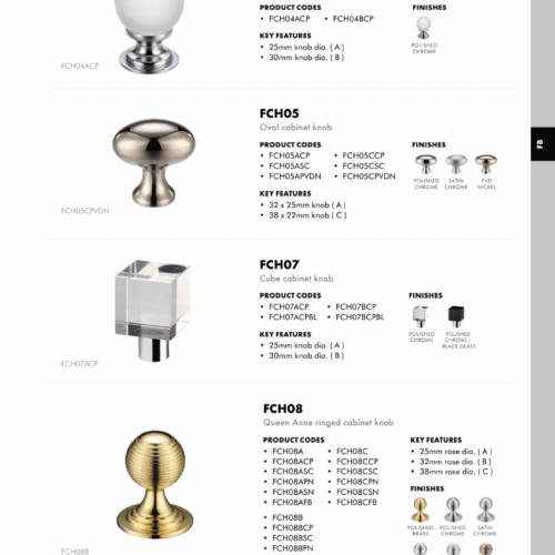 Alternative view of Queen Anne Ringed Knob 38mm rose dia.
