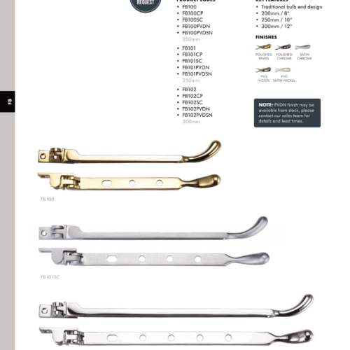 Alternative view of Bulb End Casement Stay Traditional Window Restrictor Durable Secure Fitting