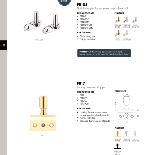 Alternative view of Locking Casement Stay Pin Secure Window Accessory Durable Easy Fit Replacement