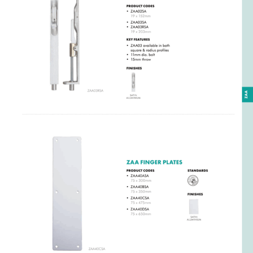 Alternative view of Lever Action Flush Bolt 20 x 200mm