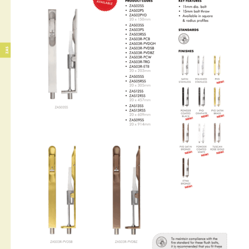 Alternative view of Lever action flush bolt - 20 x 200mm