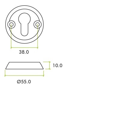 Alternative view of Anti Ligature Euro Profile Escutcheon Stainless Steel Safety Door Fitting Fixings Included