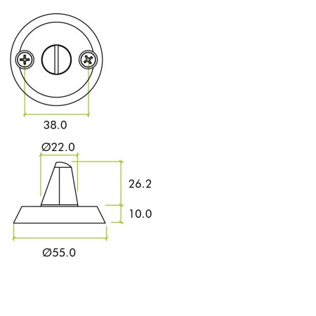 Alternative view of Anti Ligature Turn & Release Set 8mm Spindle Stainless Steel Safety Door Hardware Fixings Included