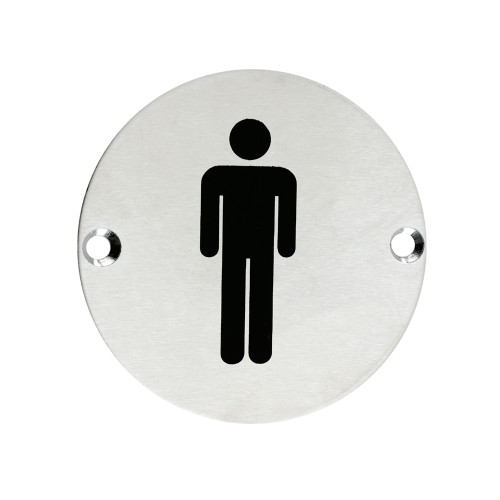 Male Sex Symbol 76mm Diameter Door Sign Durable Restroom Indicator