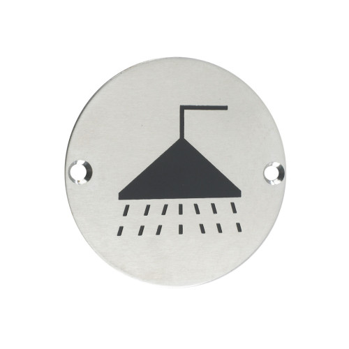 Shower Sign 76mm Diameter Durable Bathroom Door Sign Clear Facility Indicator